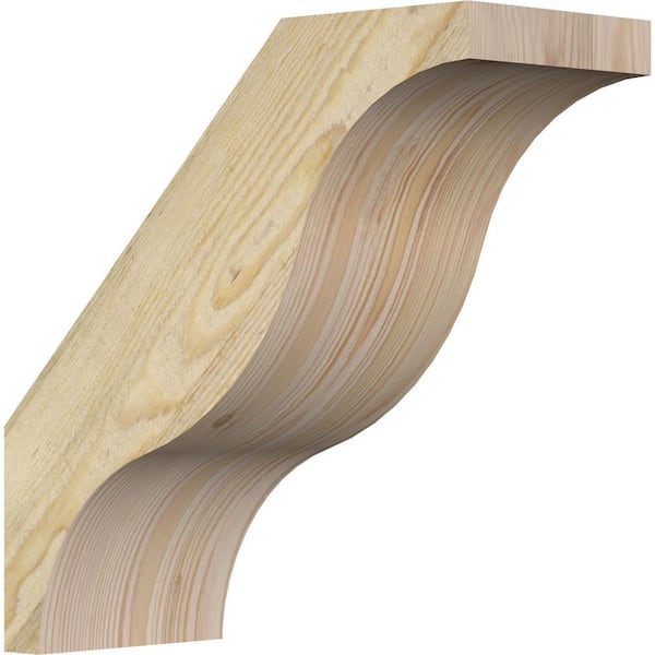 Ekena Millwork 6"W x 14"D x 14"H Funston Rough Sawn Knee Brace, Douglas Fir