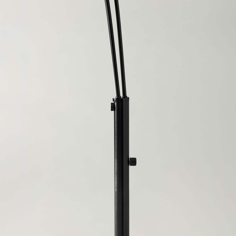 Trilage Black Adjustable 3-Light LED Floor Lamp with Fabric Shades