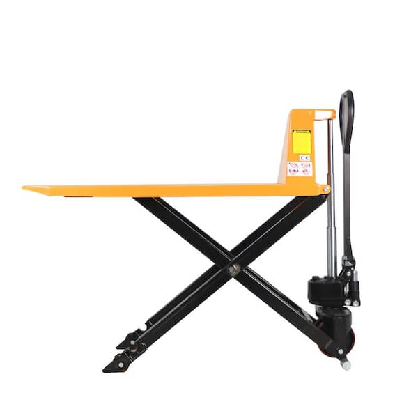 APOLLOLIFT 2,200 lbs. Hand Pallet Jack with Scissor Lift 45 x 27 in. Fork Size High Lift Manual Pallet Jack Truck