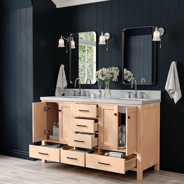 ARIEL Cambridge 60 in. Double Sink Freestanding Bathroom Vanity in