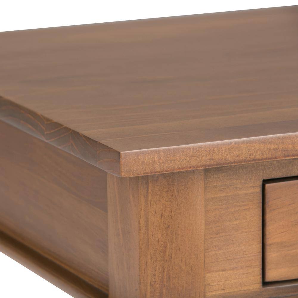 Carlton Medium Saddle Brown Solid Wood End Table with Storage