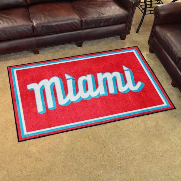 FANMATS MLB Miami Marlins Orange 2 ft. x 2 ft. Round Area Rug