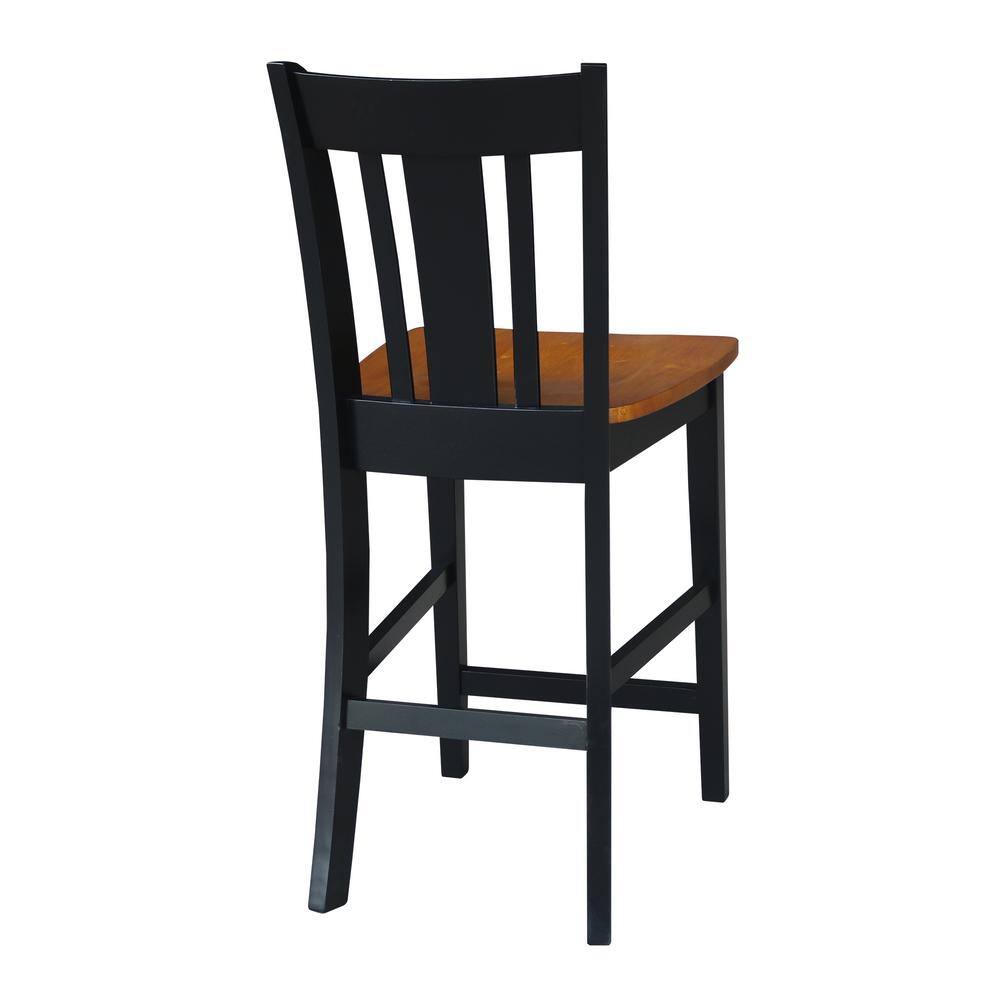 San Remo Black and Cherry Wood Counter Stool