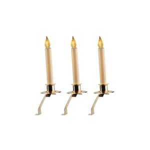 Cambridge Slant Bracket LED Battery Operated Brass Window Candle 3-Piece set