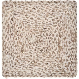 Woven Bleach/Natural 15 in. x 15 in. Square Organic Jute Placemat (Set of 4)