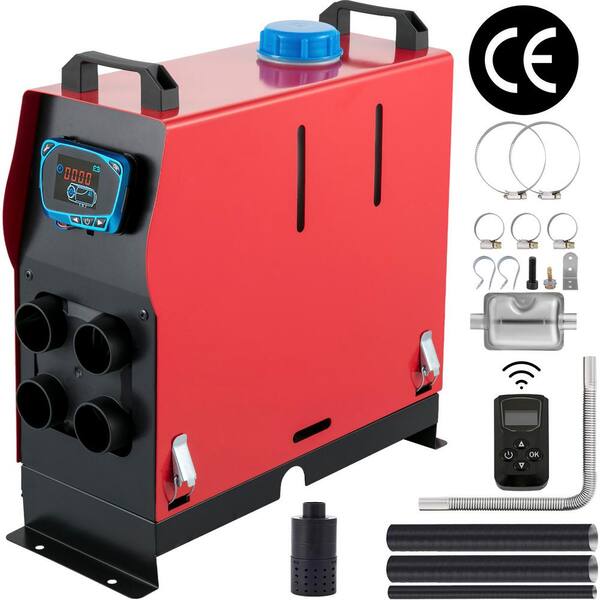 VEVOR 17000 BTU Forced Air Diesel Parking Heater 5KW All in One with Blue LCD Monitor and Muffler for RV Bus Motor