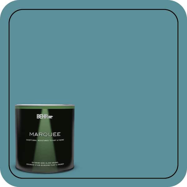 BEHR MARQUEE 1 qt. Home Decorators Collection #HDC-AC-23A Cabana Blue Semi-Gloss Enamel Exterior Paint & Primer