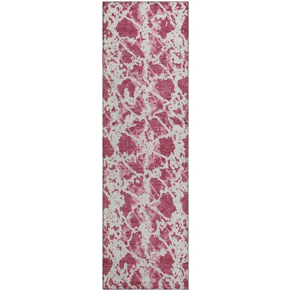 Addison Rugs Mayfield Premium Machine Washable Abstract AMF969 Blush 2 ft. 3 in. x 7 ft. 6 in. Runner Rug