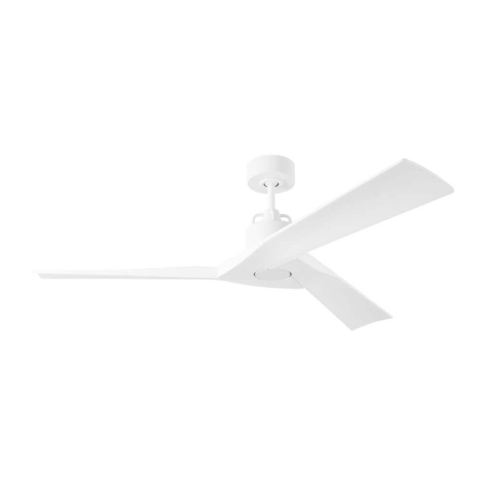 Matte White 52'' 3-Blade Smart Ceiling Fan with Remote