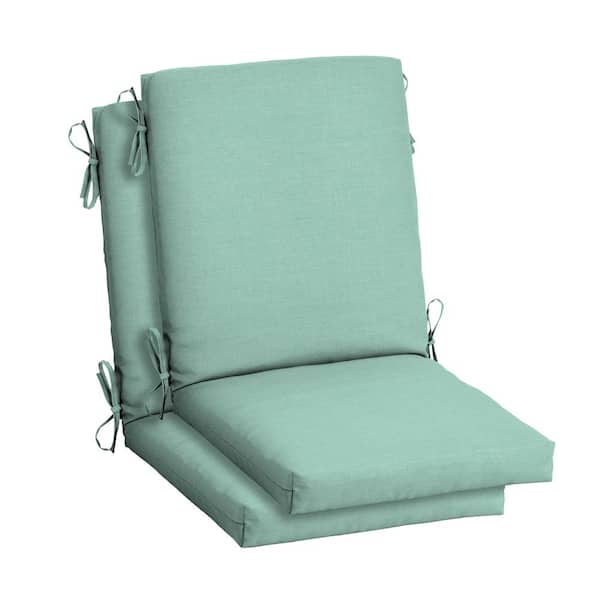 ARDEN 20 in. x 20 in. Aqua Leala High Back Outdoor Dining Chair Cushion (2-Pack)