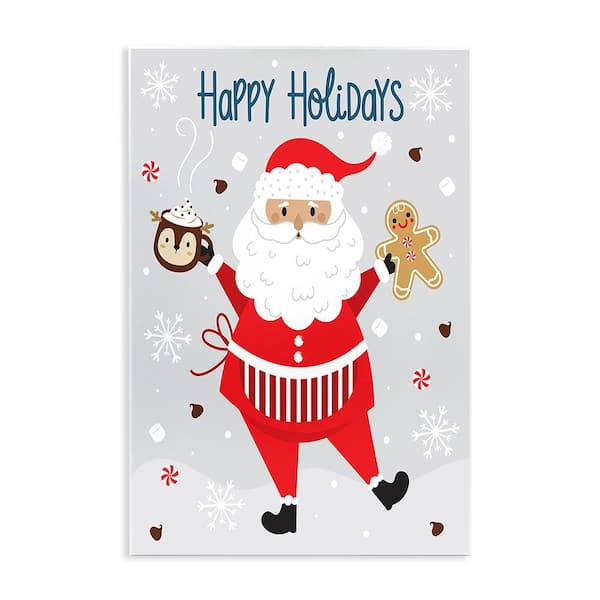 Stupell Industries Santa with Cocoa and Cookie by Ilis Aviles 1-Piece Unframed Graphic Print People Poster Art Print 15 in. x 10 in.
