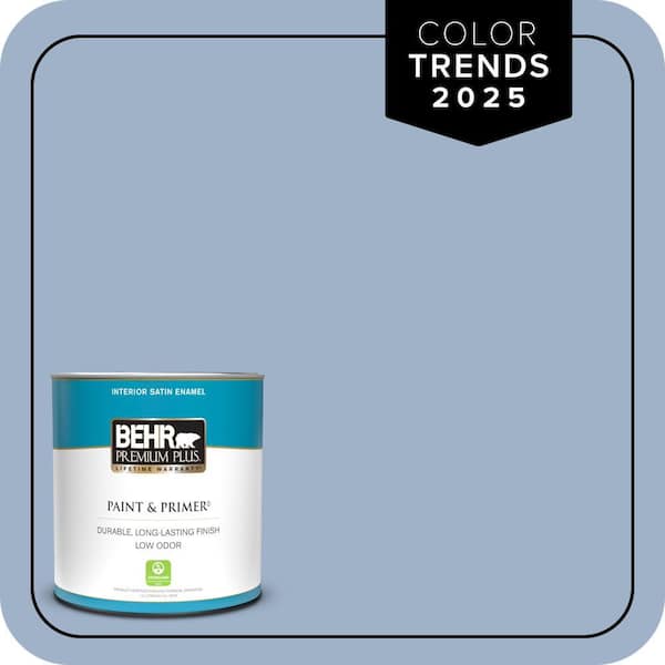 BEHR PREMIUM PLUS 1 qt. #S530-3 Aerial View Satin Enamel Low Odor Interior Paint & Primer