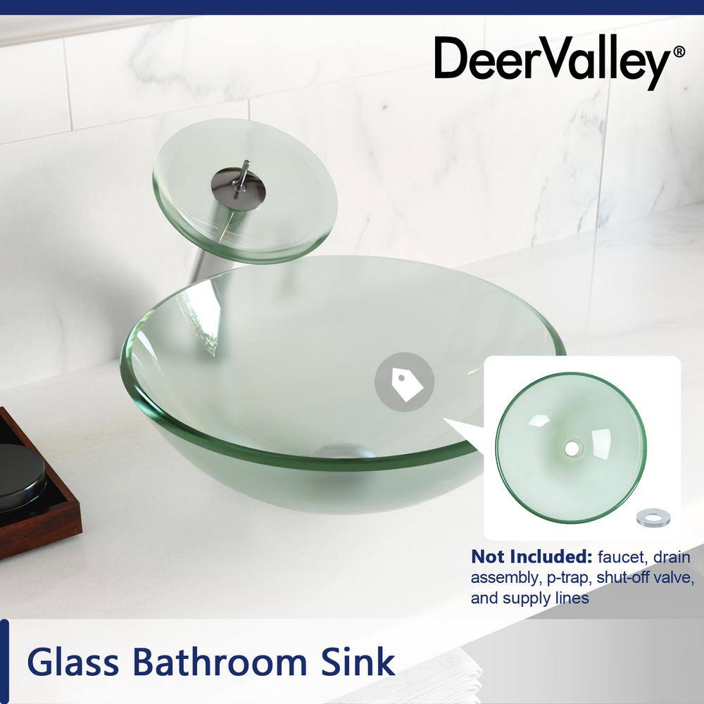 Frosted Glass Circular Above-Counter Vessel Sink