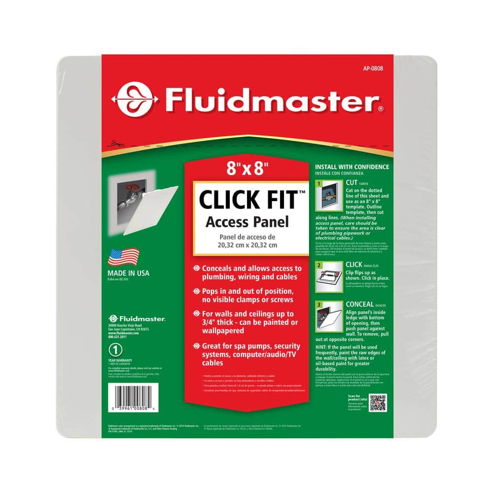 Panel Access Clampon 8x8 Fluidmaster Ap-0808 UPC 039961008084 for sale online 