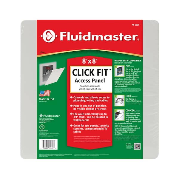 Fluidmaster Click Fit 8 in. x 8 in. Plastic Access Panel