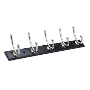24 in. (610 mm) Black and Brushed Nickel Contemporary Hook Rack