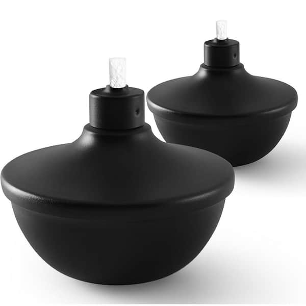 Misopily 23.5 oz. Metal Table Top Citronella Torches with Wicks and Covers for Party Garden Decor 2-Pack