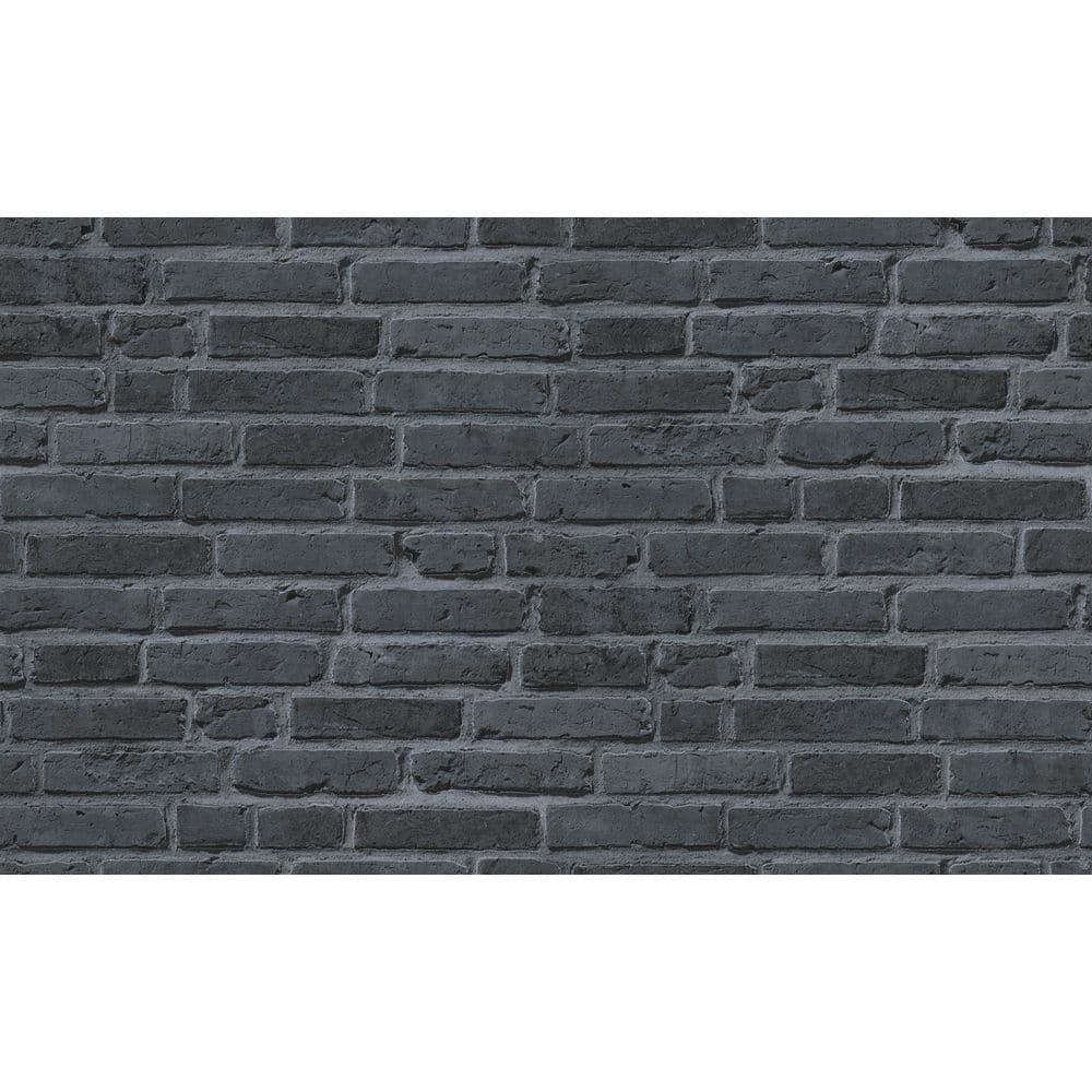 Bricks and More Collection Black Contemporary Brick Matte Finish Vinyl On N