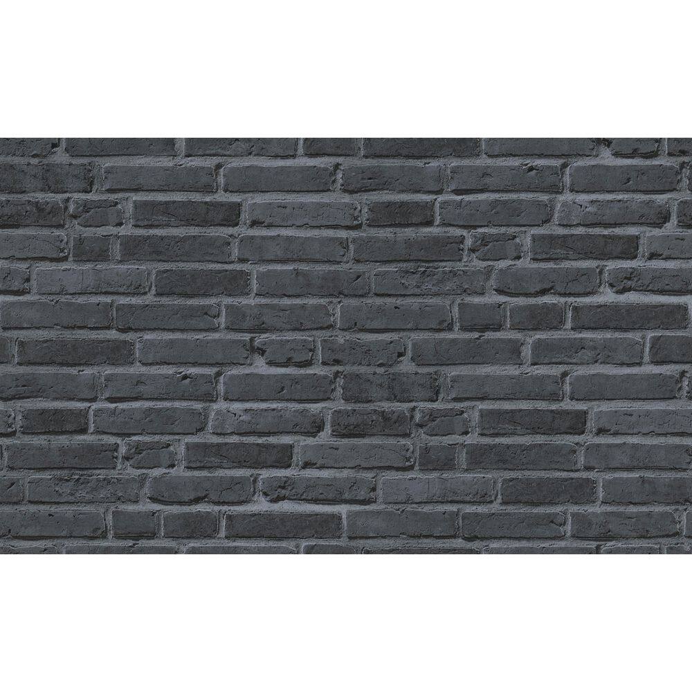 Bricks and More Collection Black Contemporary Brick Matte Finish Vinyl On N