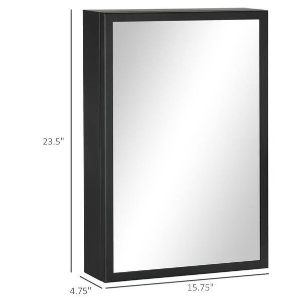 Modern 16 in. W x 24 in. H Black Rectangle Framed Decorative
