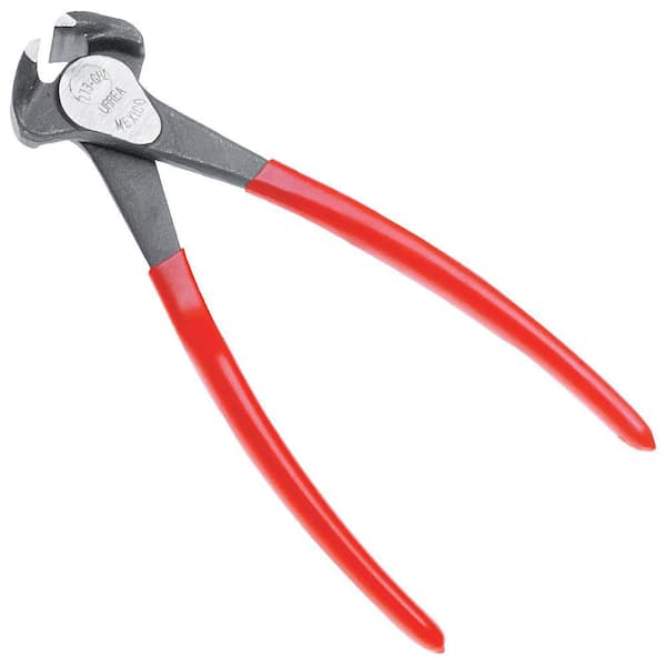 URREA 8-1/2 in. Long Rubber Grip End Cutting High Leverage Electrician's Pliers