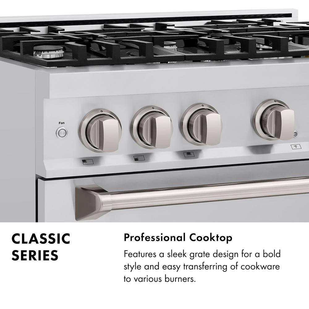 ZLINE 36'' Stainless Steel Gas Range with Convection Oven