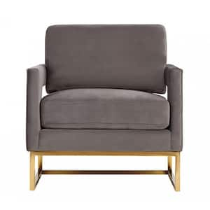 Valerie Grey Velvet Arm Chair