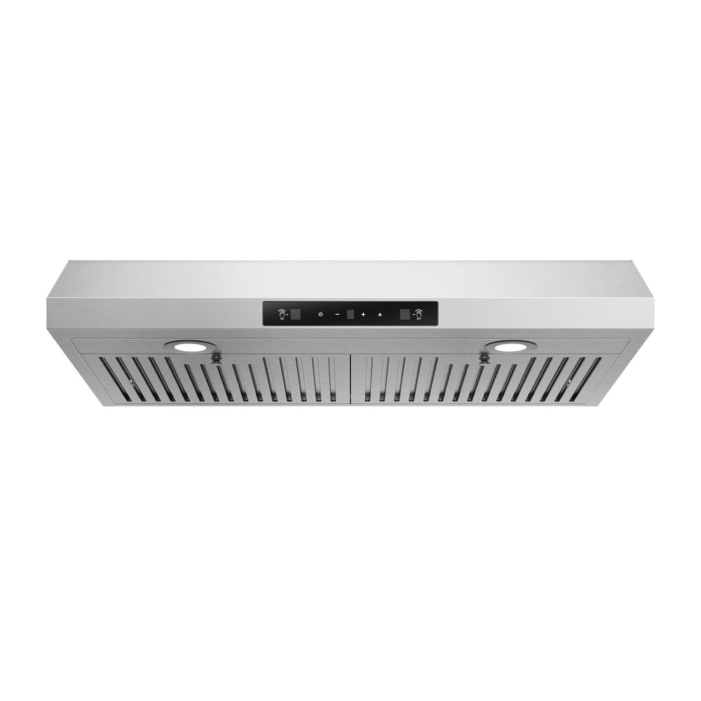 29.83 in. Ducted Under Cabinet Range Hood in Stainless Steel with One Motor, LED Screen Finger Touch Control, Sliver