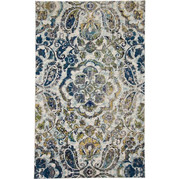 Weave & Wander Omari Azure 4 ft. x 6 ft. Abstract Area Rug