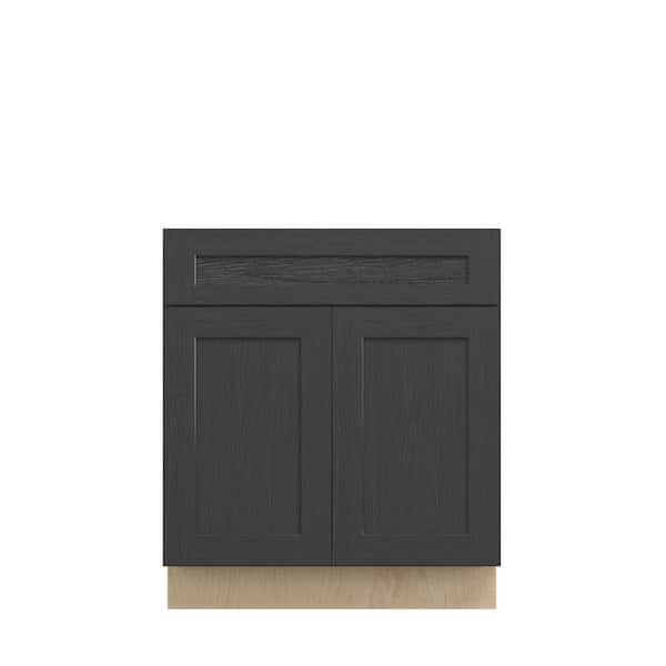 Kunal Kitchens Jamestown Recessed 30 in. W x 34.5 in. H x 24 in. D in Espresso Plywood Assembled Base Cabinet