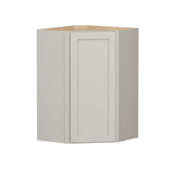Shaker Full Overlay 24 in. W. x 12 in. D x 36 in. H Plywood Assembled Corner Wall Kitchen Cabinet in Stone Gray