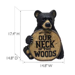 17 in. H Neck of the Woods Bear Indoor Outdoor Lawn Statue
