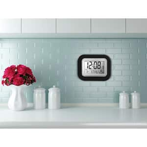 Digital Black and Gray Wall Clock