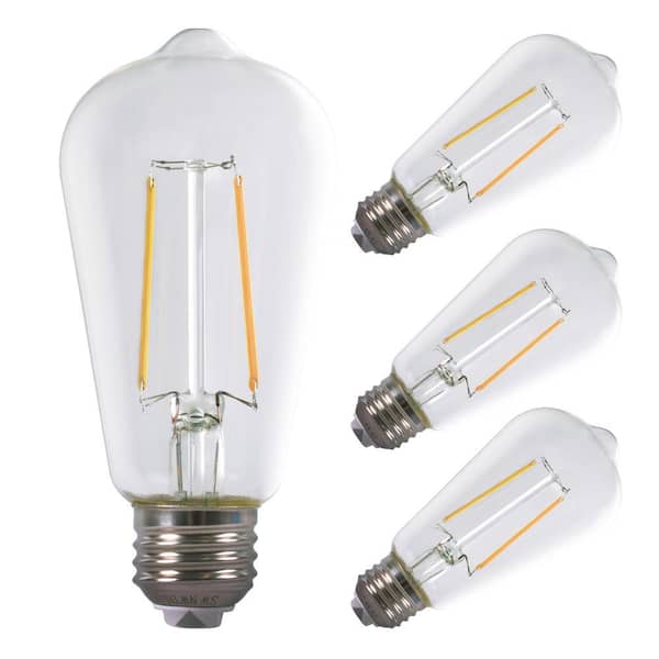 60-Watt Equivalent ST18 Filament Dimmable E26 With Switch Vintage Edison LED Light Bulb 2700/3500/5000K 4-Pack