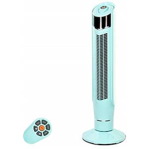 39 in. Green 360°Oscillating Tower Fan, Quiet Cooling 24H Timer Remote Control, For Bedroom Office