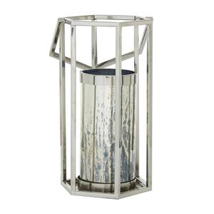 Silver Contemporary Candle Stainless Steel Lantern