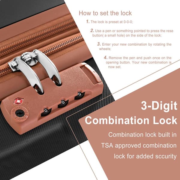 小物 merururuqqq Merax 6 or more-Piece Black and Brown Expandable ABS
