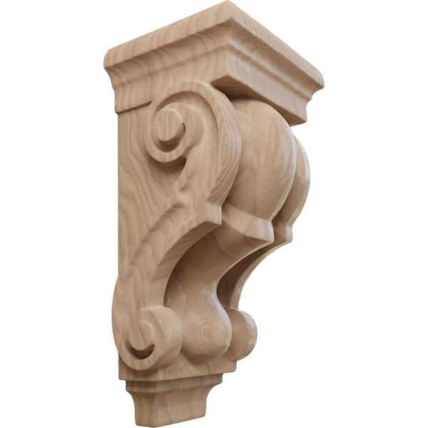 Ekena Millwork 3 in. x 3-1/2 in. x 7 in. Unfinished Wood Mahogany Small Traditional Corbel