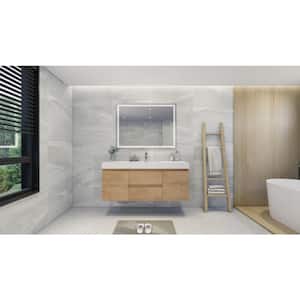Fortune 60 in. W Bath Vanity in New England Oak with Reinforced Acrylic Vanity Top in White with White Basin