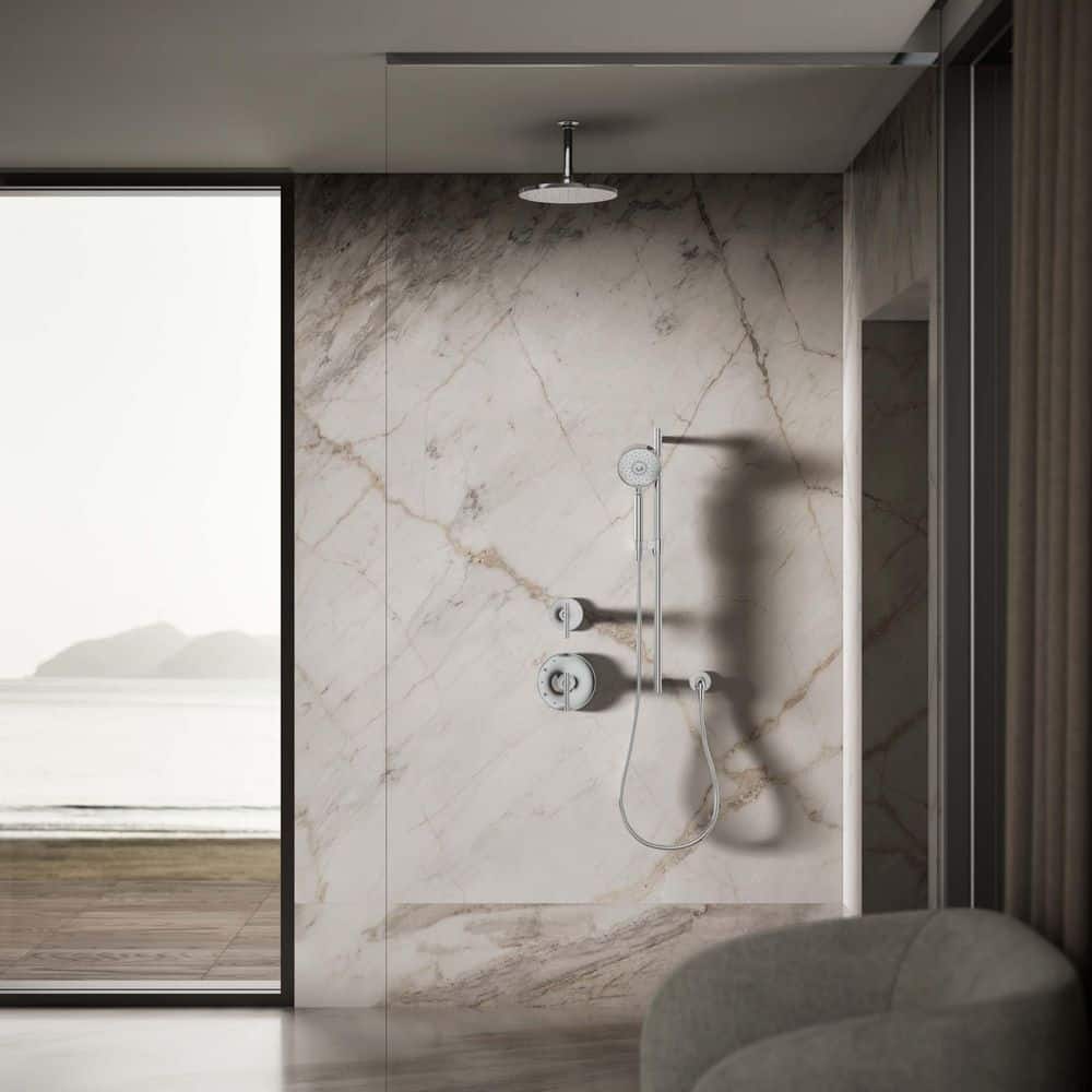 Polished Chrome 10" Round Ceiling Mounted Rain Showerhead