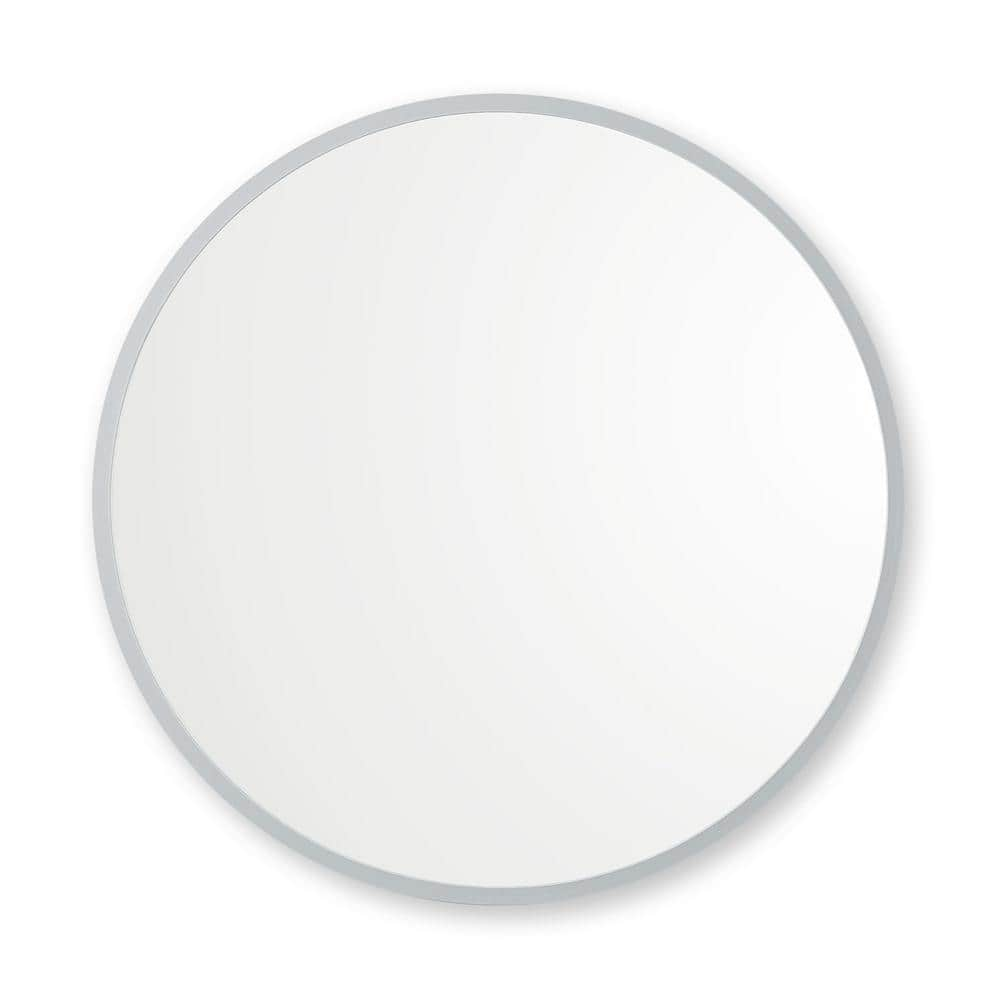 Better Bevel 18 in. W x 18 in. H Rubber Framed Round Bathroom Vanity Mirror in Black