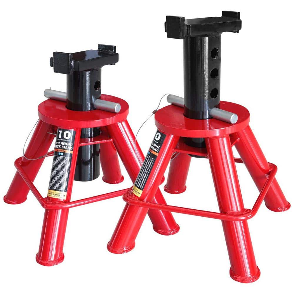 Big Red 10Ton LowProfile HeavyDuty Jack Stands (2 Pack) T90070 The Home Depot