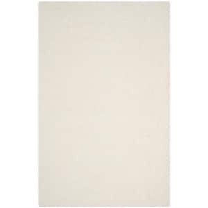Luxe Shag Ivory 3 ft. x 5 ft. Solid Area Rug