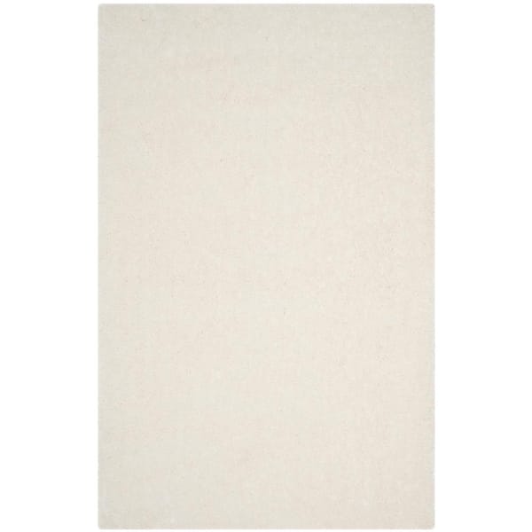 SAFAVIEH Luxe Shag Ivory 3 ft. x 5 ft. Solid Area Rug
