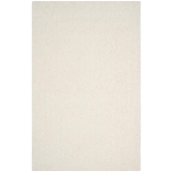 SAFAVIEH Luxe Shag Ivory 4 ft. x 6 ft. Solid Area Rug