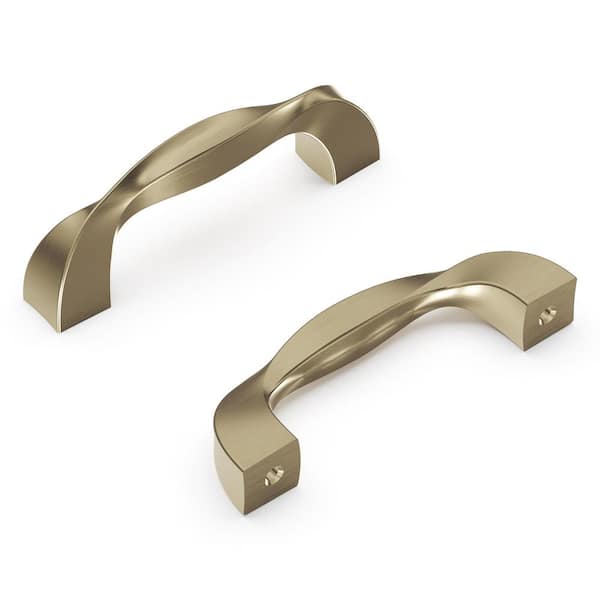 HICKORY HARDWARE Twist Collection Pull 3 in. Center-to-Center Elusive Golden Nickel Finish