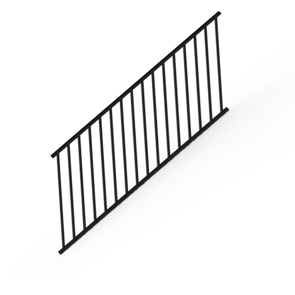 RDI 6 in. x 36 in. Satin Black Stair Panel Rail Kit 73019287 - The Home ...