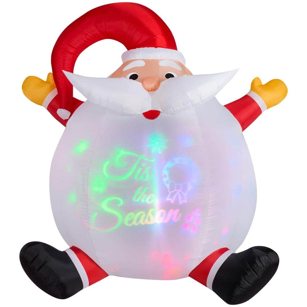 Gemmy 6 Ft Airblown Panoramic Projection Santa Christmas Inflatable G 36496 The Home Depot