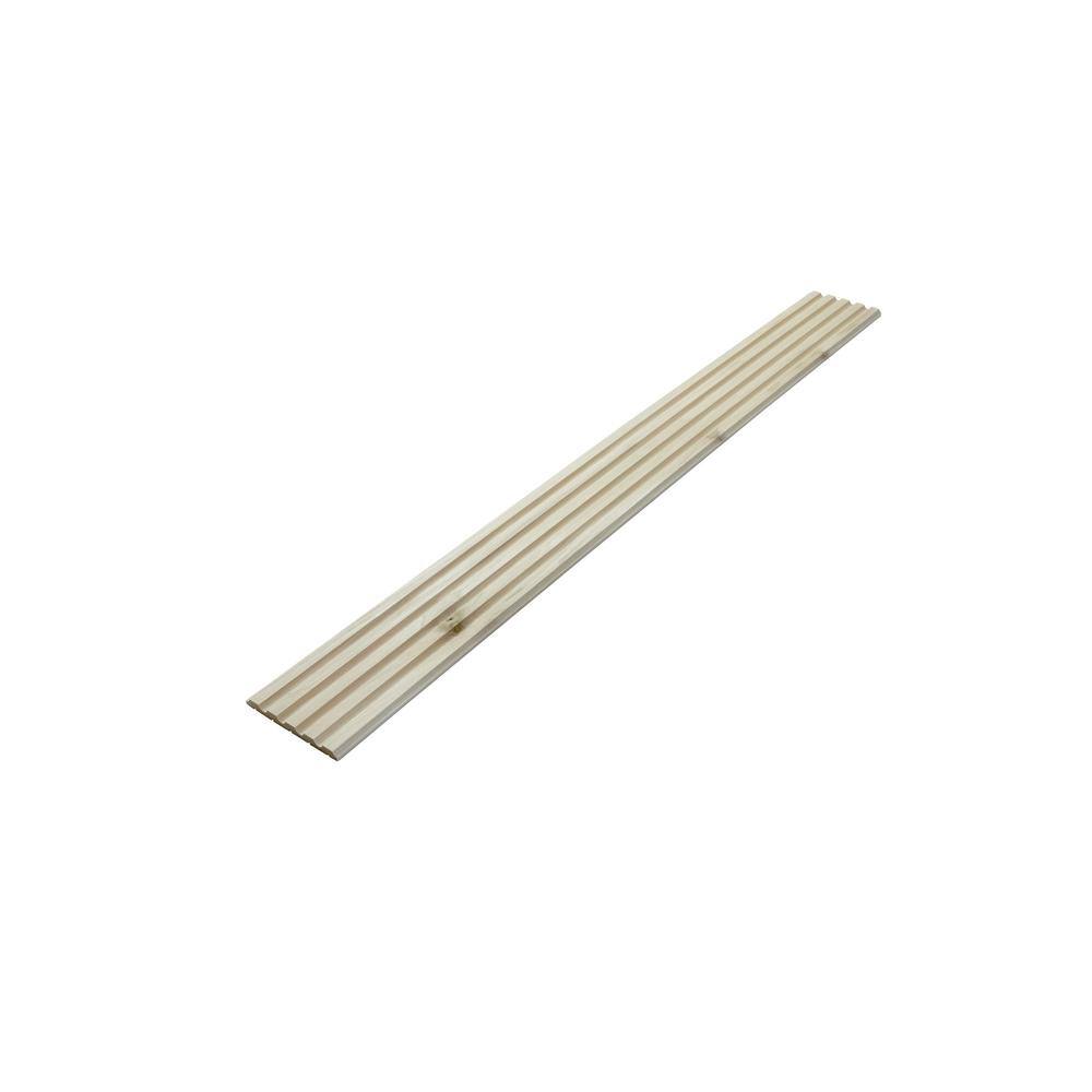 47.5" Unfinished White Fluted Hardwood Wall Panel Moulding