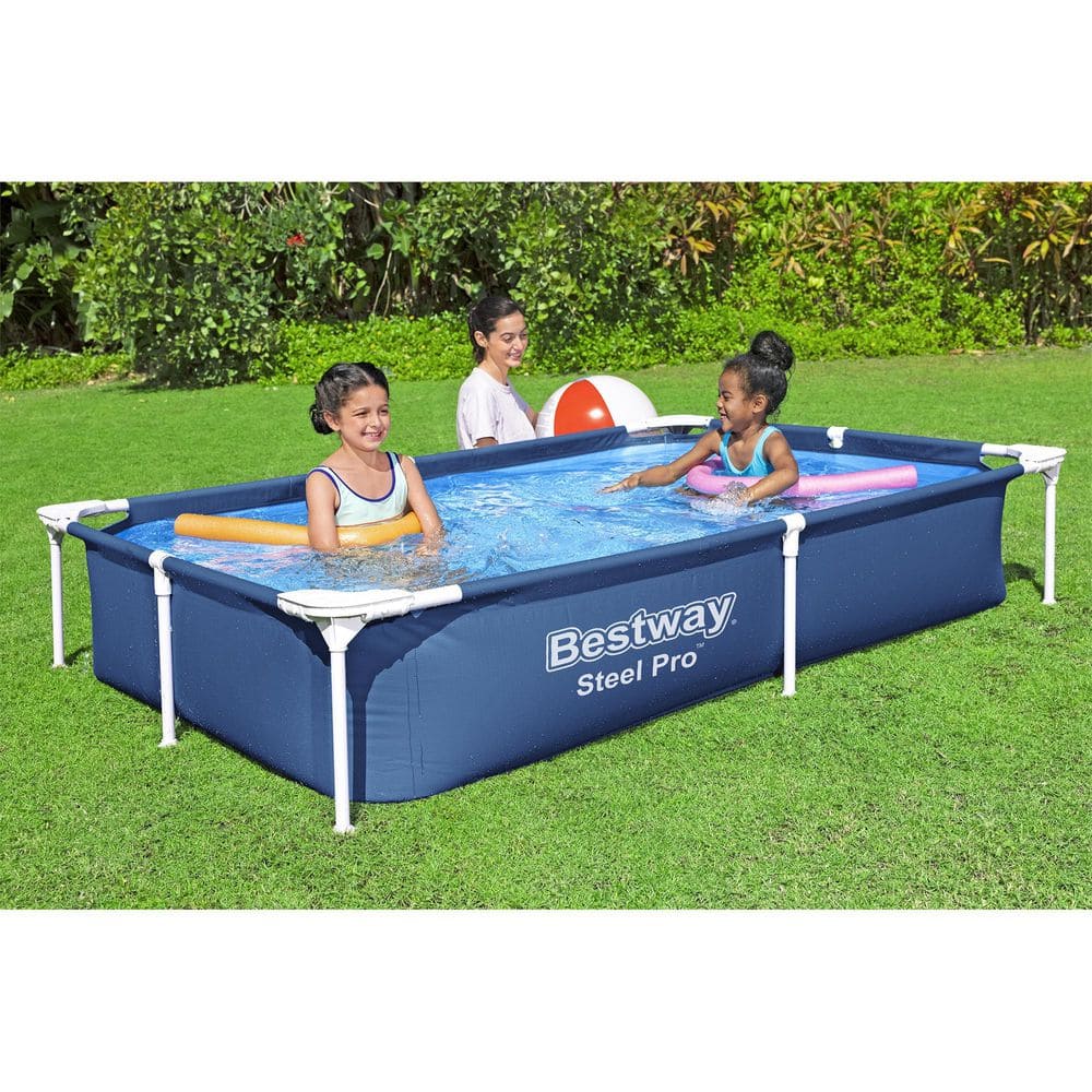 Steel Pro Rectangular Above Ground Swimming Pool with Pump